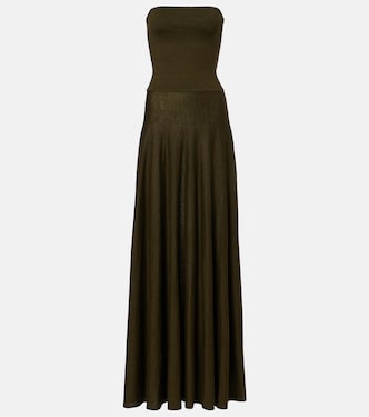 Linen-blend bustier dress | Alaïa