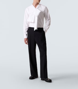 Tie-neck cotton poplin shirt | Dries Van Noten