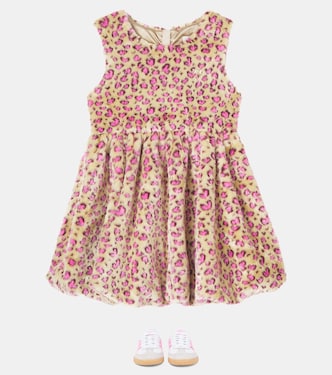 Leopard-print faux fur dress | Jellymallow