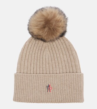 Shearling-trimmed cashmere beanie | Moncler