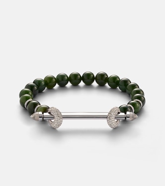 Armband Chakra aus Jade mit 18kt Weißgold,Diamanten und Quarz | Ananya