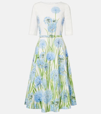 Vestido midi de popelín en mezcla de algodón | Oscar de la Renta
