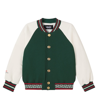 Medusa Greca cotton jersey varsity jacket | Versace Kids
