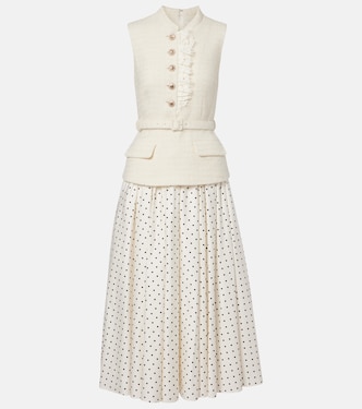 Robe midi en bouclé à pois | Self-Portrait