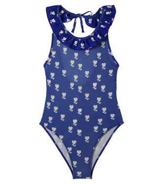 Nudist Flower printed ruffled swimsuit | Bonton