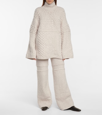 Fina cable-knit wool-blend pants | Nanushka