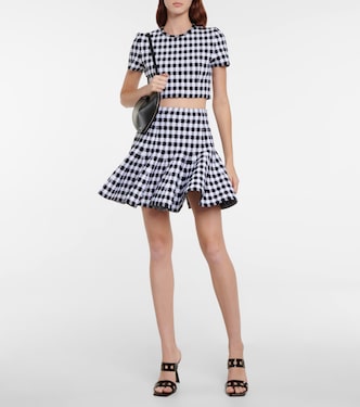 Top cropped pied-de-poule | Alaïa