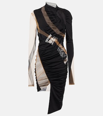 Ruched tulle-paneled minidress | Mugler