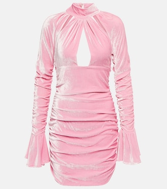 Ruched mockneck velvet minidress | Blumarine