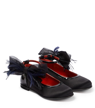 Anemonina embellished satin ballet flats | Christian Louboutin Kids