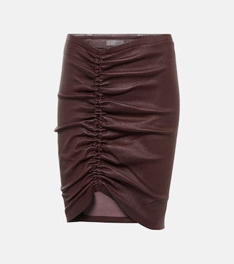 Mouna ruched leather miniskirt | Stouls