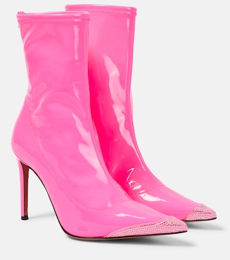 Crystal-embellished faux leather ankle boots | Alexandre Vauthier