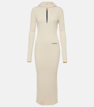 Vestido midi en mezcla de lana | Jil Sander