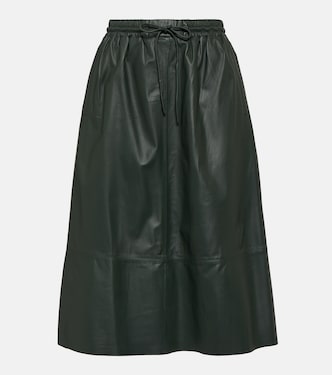 Falda midi flared de piel | Yves Salomon