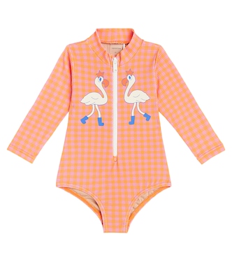 Baby Flamingos rashguard swimsuit | Tinycottons