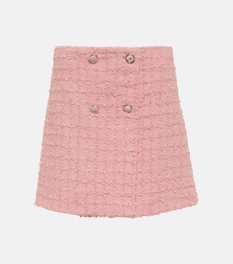 Minifalda de bouclé de mezcla de lana | Versace