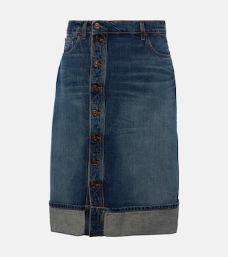 Falda midi en denim | Victoria Beckham