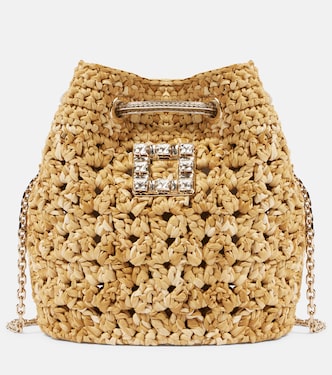 Tres Vivier raffia-effect bucket bag | Roger Vivier