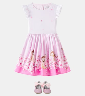 x Disney® - Abito in cotone con stampa | Monnalisa