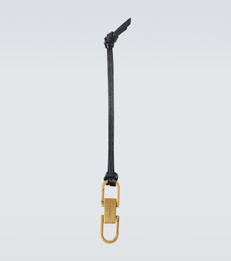 Kiss Kiss leather-trimmed keychain | Saint Laurent