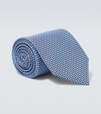 Printed silk tie | Brioni