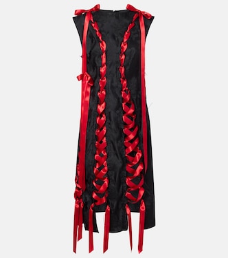 Satin-trimmed brocade midi dress | Simone Rocha