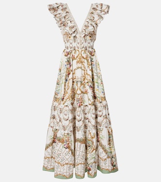 Floral ruffled cotton maxi dress  | Camilla