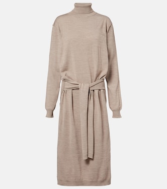 Turtleneck wool-blend midi dress | Lemaire