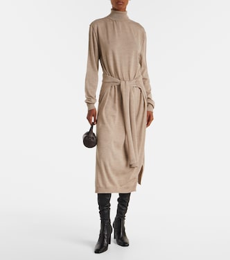 Turtleneck wool-blend midi dress | Lemaire