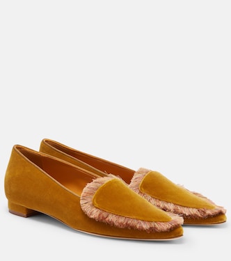 Agofran fringed velvet loafers | Manolo Blahnik