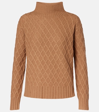 카멜 헤어 터틀넥 스웨터 | Max Mara