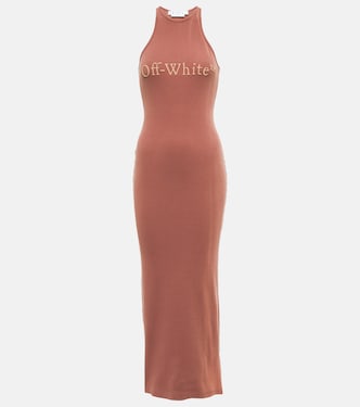 Robe midi en coton mélangé à logo | Off-White