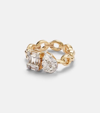 Ring Catena Illusion aus 18kt Gelbgold mit weißen Diamanten | Nadine Aysoy