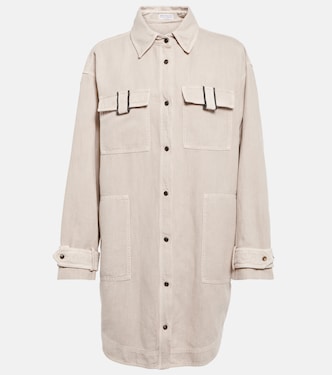 Hemdjacke aus Baumwolle und Leinen | Brunello Cucinelli