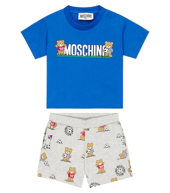 Baby - T-shirt e shorts in cotone con stampa | Moschino Kids