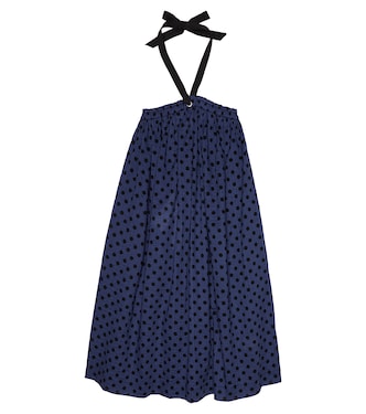 Agave polka dot cotton minidress | Caramel