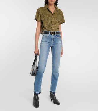 Girlfriend mid-rise straight jeans | AG Jeans