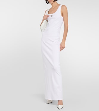 Logo cotton jersey maxi dress | Prada