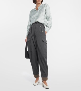 High-Rise-Cargohose Daian aus Wolle | Loro Piana
