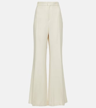 High-rise silk and wool flared pants | Chloé