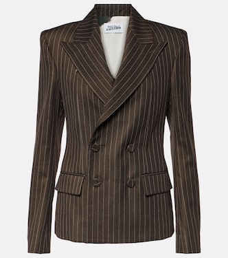 Tattoo pinstripe wool-blend blazer | Jean Paul Gaultier
