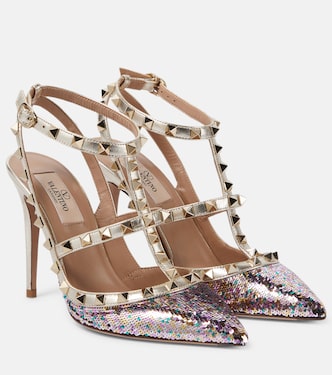 Salones Rockstud 100 con lentejuelas | Valentino Garavani