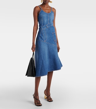 Falda midi asimétrica de denim | JW Anderson