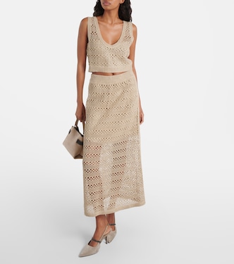 Crop top de punto de lino y seda | Brunello Cucinelli
