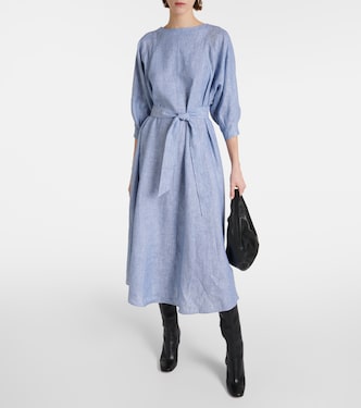 Abito midi Mina in lino | Loro Piana