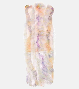 Shirred tulle maxi dress | Susan Fang