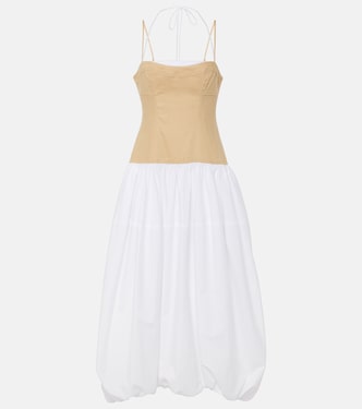 Pfeiffer cotton and linen-blend midi dress | Simkhai
