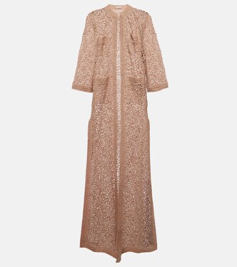 Cardigan in pizzo macramè | Elie Saab