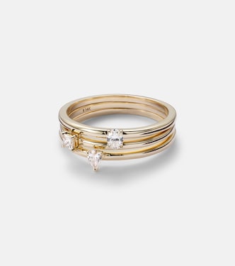 Ring aus 14kt Gelbgold mit Diamanten | Stone and Strand