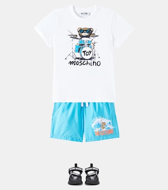 Sandali con pelle e logo   | Moschino Kids